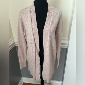 LOFT pink speckled long cardigan sweater size medium